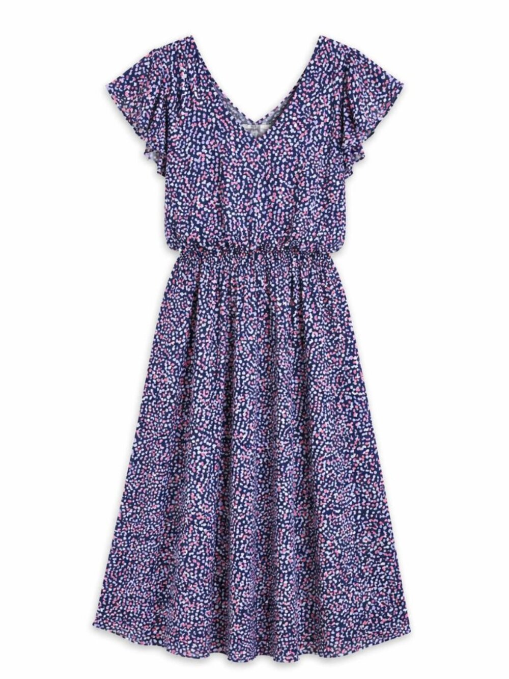 Everlily Women's Gathered Waist Dress with Polka Dot Pattern, Size XL